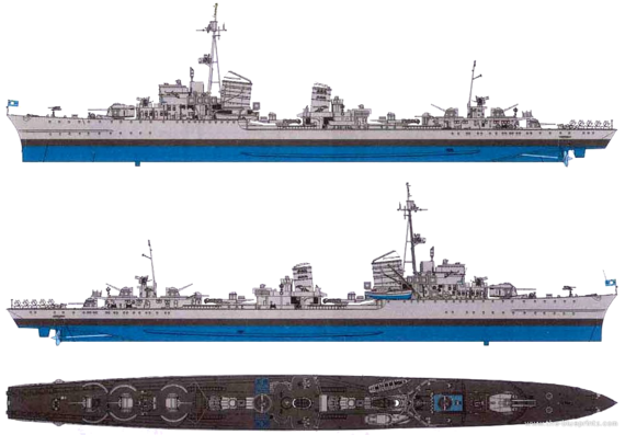 Корабль DKM Z-38 [Destroyer] (1944) - чертежи, габариты, рисунки